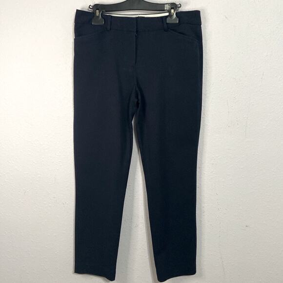 Talbots Women Navy Hampshire Style Mid Rise Pants Size 8 - Picture 1 of 6